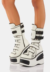 White Kera-108 Platform Boots