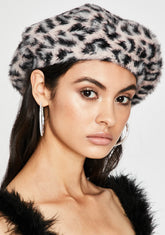 Miss Top Cat Faux Fur Beret