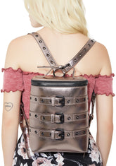 Metallic Buckle Down Backpack