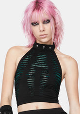 Hollowed Out Spider Print Vest