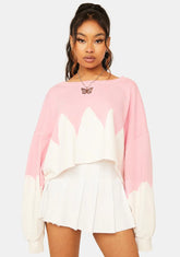 Sunset Peaks And Valleys Cropped Sweater