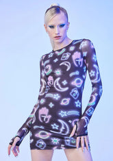 Sign Of The Times Mesh Mini Dress