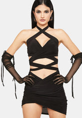 Can't Stop Me Wrap Halter Dress