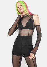 Noir Shake The Room Mesh Jumpsuit Set