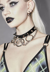 Chain O Ring Spiked Choker