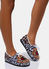 University Wild Animal Print Slippers