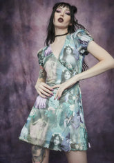 Ink And Feather Portrait Print Wrap Dress
