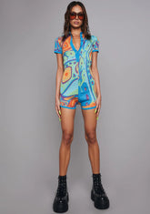 Trippy Charmer Fuzzy Romper