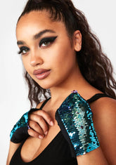 Winter Sea Sequin Wrist Gloves