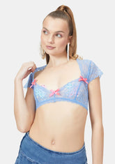 Aqua Portrait Mode Lace Top