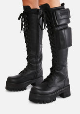 Bassline Obsidian Pocket Combat Boots