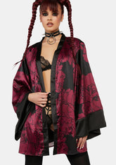 WW x Sammi Oversized Dark Floral Print Kimono