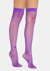 Violet Everyday Slay Fishnet Thigh Highs