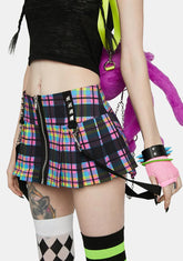 Paint The Town Plaid Mini Skirt
