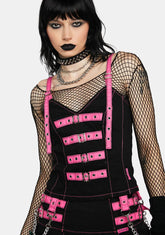 Pink Buckle Corset Top