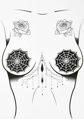 Blacklight Spider Web Glitter Pasties