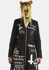 Gray Skiez Graphic Trench Coat