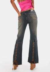 Jaida Lace-Up Jeans