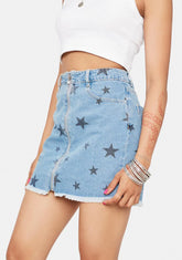 One Hit Wonder Star Denim Skirt