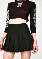Midnight Pleated Mini Skirt