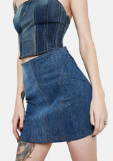Wishful Thinking Denim Mini Skirt