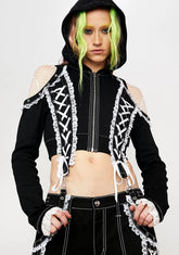 Lace Crop Hoodie