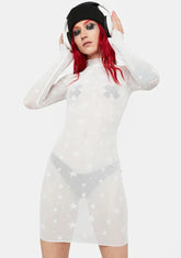 Icy Divine Sounds Mesh Mini Dress
