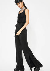 Dare To Flare Satin Jumpsuit