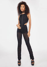 Tear U Apart Ruched Catsuit