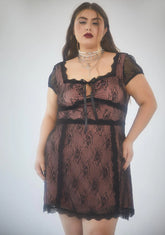 What Ur Missing Mesh Bow Mini Dress