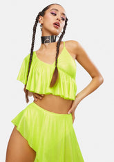 Electric Chapel Mesh Ruffle Top