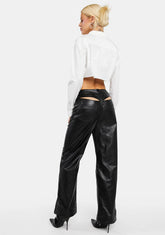 Black Back Cut Out Pants