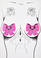 Pink Glitter Bow Pasties