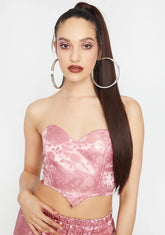 Baby Satin Cropped Corset Top