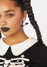 Dark Looking Daggers Bat Earrings