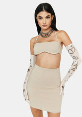 Taupe Weekend Ready Skirt Set