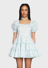 Wink For Me Babydoll Dress - Blue