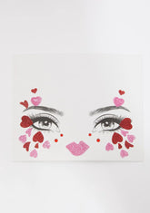 Filled of Love Glitter Heart Face Stickers