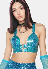 Aqua Chasing Starlight Vinyl Bustier