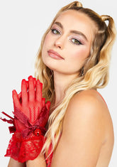 Holly Ringing It In Gloves