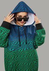 Her Warped Realm Checkered Oversized Hoodie