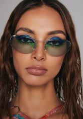 Deleon Green Rimless Sunglasses
