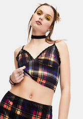Running Wild Plaid Crop Tank