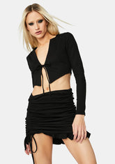 Wasted On U Ruched Skirt Set