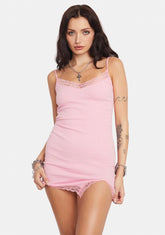 Baby Pink Rib Coti Mini Dress
