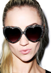 Silver Swarovski® Heart Sunglasses
