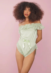 Sage Into You Lace Romper