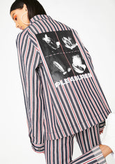 Striped Denim Utility Jacket