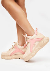 Beige Pink CLD Corin Platform Sneakers