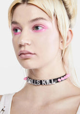Pink Dolls Kill Spiked Choker